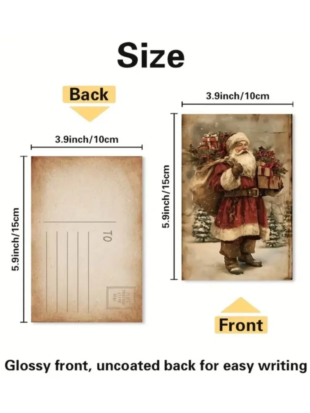 NWT 32pc Double Sided Vintage Christmas Postcards Old World Santa Craft Ephemera